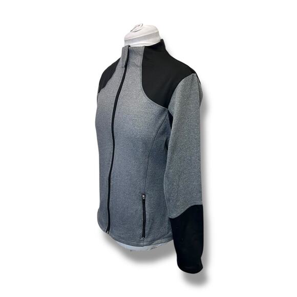 VOGO Athletico Women’s Full Zip Athletic Jacket, Gray/Black, size XL - Picture 3 of 9